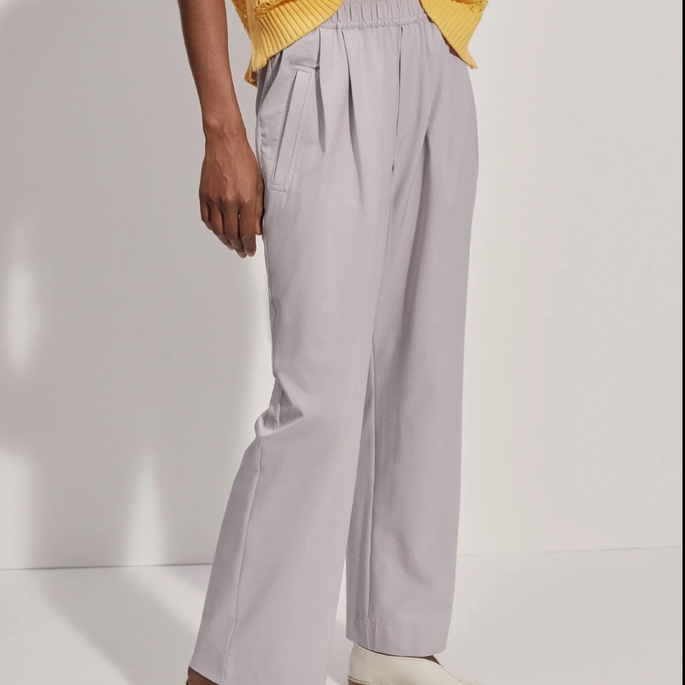 Varley Light Gray Wide-Leg Pants